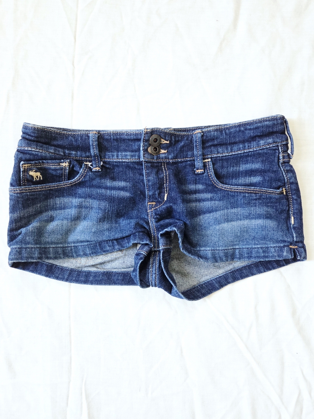 Abercrombie & Fitch Kids Denim Low Rise Blue Micro Jean Shorts